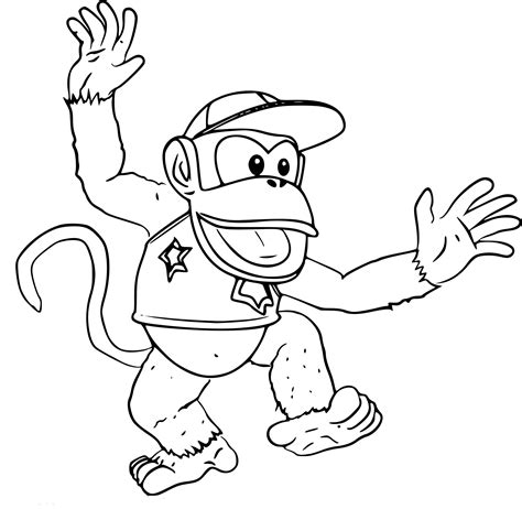 diddy kong printable coloring pages